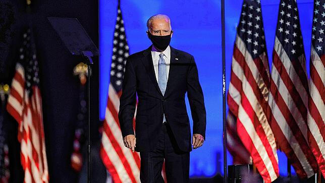 Joe Biden, &ldquo;Gewählter Präsident&bdquo; (&ldquo;President Elect&bdquo;), kommt zu einer Ansprache. Der demokratische ...