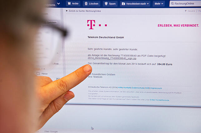 Eine Mail vom Kundenservice der Telekom? Nein, nur eine Fälschung von Kriminellen, die so an Nutzerdaten kommen wollen.