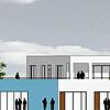 Der Neubau für die Sekundarstufe 2 präsentiert sich auf dem Plan bereits als eindrucksvolles Gebäude, hier ein Ausschnitt der ...