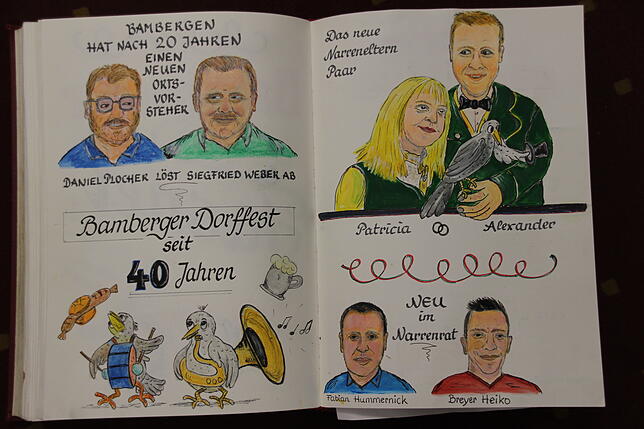 Für die Nachwelt festgehalten: eine Seite des Bamberger Narrenbuchs.