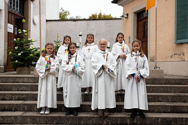 Erstkommunion in der Kirche St. Sebastian in Sauldorf feierten folgende Kinder aus dem Bereich Sauldorf der Seelsorgeeinheit ...