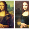 Links das Original: Die Mona Lisa von Leonardo da Vinci. Rechts die Kopie: Die Mona Lisa aus der Hand eines unbekannten Malers, frei ...