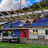 Komplett zerstört wurde das Dach der Tribüne des SV Todtnau. Am Donnerstagmittag begannen bereits die Reparaturen.