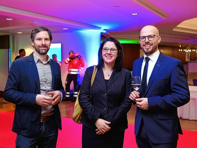 Gemeinderat Ulrich Heliosch, Sarah Baltes (Leiterin Kulturbüro) mit Matthias Klingler (Leiter GZH)