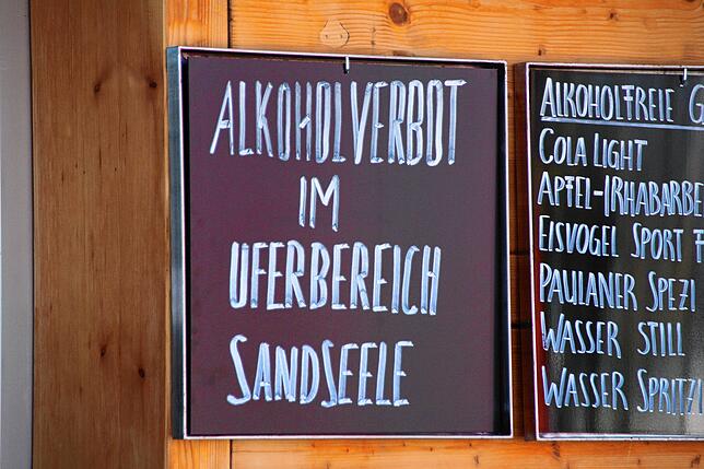 Klare Ansage an der Sandseele.