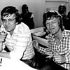 Wolf-Dieter Hasenclever (rechts), Sprecher der sechsköpfigen Gruppe grüner Landtagsabgeordneter, und sein Vize Winfried Kretschmann ...