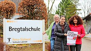 Die Bregtalschule ist wieder dabei beim Azubi-Nachmittag. Die Leiterin Marlies Klingelhöfer (von links), die FSJlerin Meryem Cevik und ...