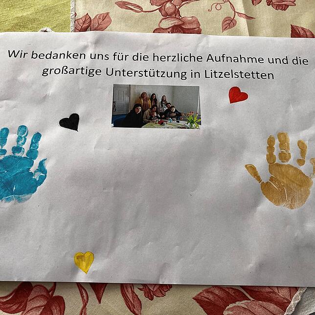 Die ukrainischen Flüchtlinge wollen sich bei ihren Helfern bedanken.