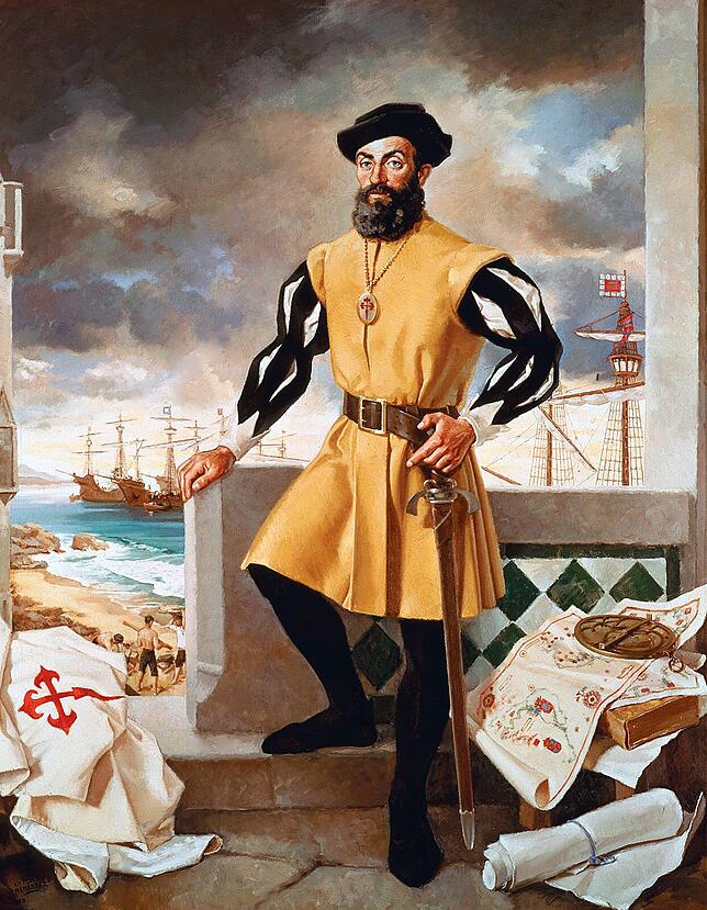 Eine Darstellung des Weltumseglers Ferdinand Magellan.