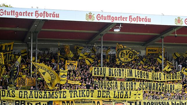 Die BVB-Fans protestieren gegen die neuen Auswärtstrikots.