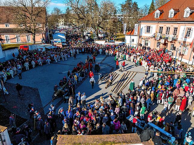 Bild 16: So wird der Narrenbaum am Samstag beim Narrentreffen in Bad Dürrheim aufgestellt!
