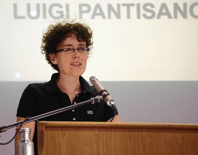 Maike Sippel, Professorin an der HTWG und Klimaforscherin spricht beim Wahlkampfauftakt von Luigi Pantisano zum Thema „Konstanz ...