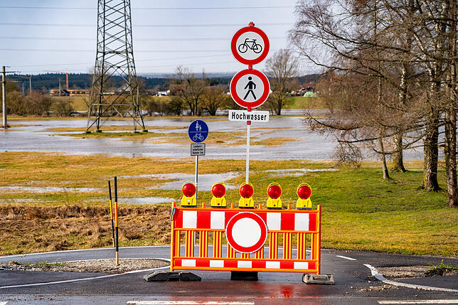 Überflutung der Brigach bei Marbach am Dienstag.