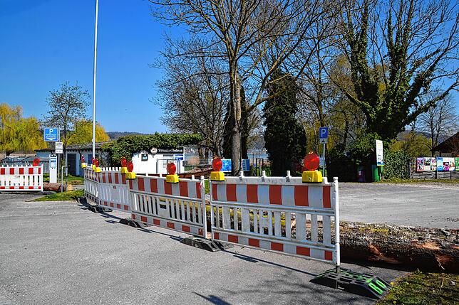 Sperrung am Strandbad Bodman.