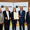 Sie freuen sich gemeinsam über den Förderbescheid, von links v.l.: Ortsvorsteher Nußbach Heinz Hettich, stellv. Bürgermeister Furtwangen ...