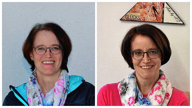 Vorher und nachher: Christine Muffler konnte einen Termin bei der Friseuse Jasmin Schanz in Wahlwies ergattern und war erleichtert, ...