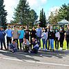 Die Schüler der Klasse 7a freuten sich gestern über die neue Bildungspartnerschaft. Links im Bild Nadine Royer, Andrea Kuhnen und ...
