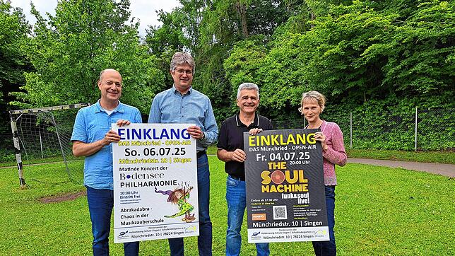Sie freuen sich schon sehr auf das Münchried Open-Air (von links): Udo Klaiber, Daniel  Baerwind, Patrick Grundmüller und Ingrid ...