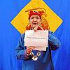 Poppele Zunftmeister Stephan Glunk verkündet in der digitalen Martini-Sitzung das neue Fasnachtsmotto: &bdquo;Fasnet &ndash; mit Abstand ...