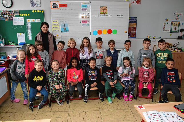 20 Kinder besuchen die Klasse 1d der Goetheschule in Rheinfelden. Klassenlehrerin ist Maja Martic.