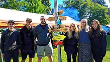 Sie sorgen für die Organisation der Aktion Ferienspiele: Dennis Wagner, Niklas Uhl, Ben Schafheutle, Jessica Seifried, Sophie Zimmermann ...