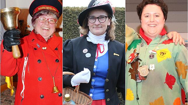 Aus der Fasnacht nicht wegzudenken (v.l.): Christa Müller als Stettener Narrenbütteline, Petra Meier-Hänert von den Stockacher ...