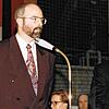 1993: Rainer Stolz bei seiner ersten Vereidigung als neuer Bürgermeister von Stockach und Nachfolger von Franz Ziwey.