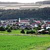 Blick von oben über den Ortskern von Wutöschingen.