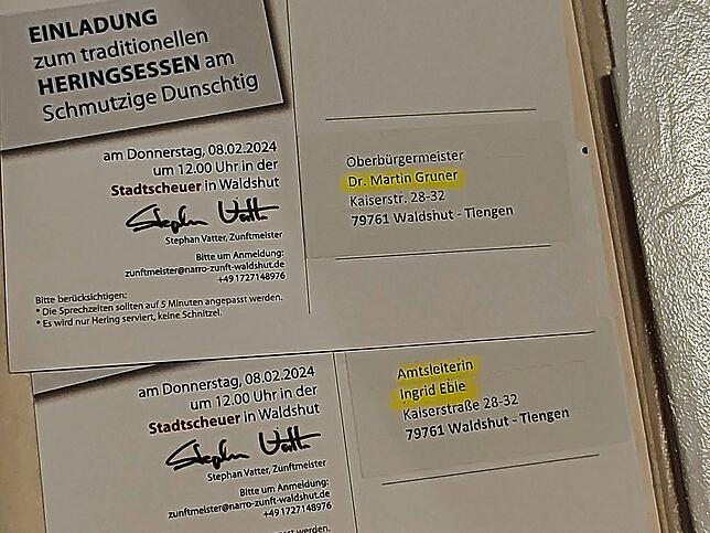 Die Einladung zum Heringsessen ging an Dr. Martin Gruner.