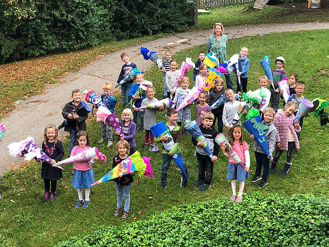 Die Klasse 1a der Grundschule in Brigachtal mit Klassenlehrerin Claudia Schleifer.