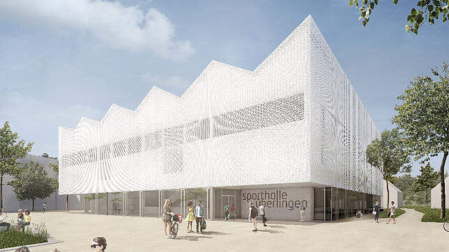So stellen sich wulf Architekten die neue Sporthalle auf dem Schulcampus vor.