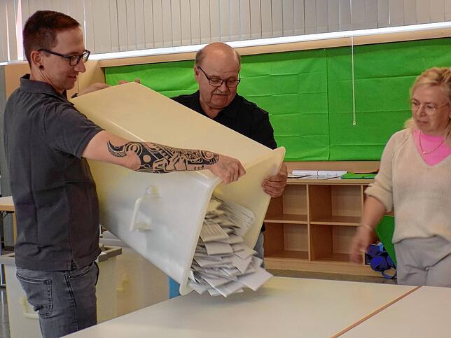 Punkt 18 Uhr schlossen in Murg die Wahllokale, und die Auszählung der Europawahl konnte beginnen. Im Bild das Wahllokal für den ...