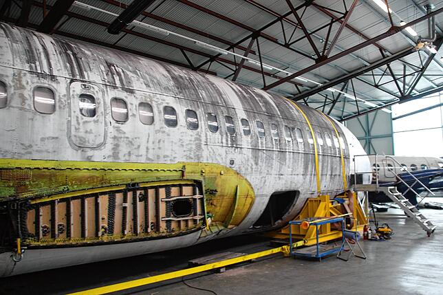 Die Landshut ist derzeit in einem Hangar am Flughafen Friedrichshafen untergebracht.