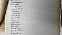 Eine Liste mit Naziopfern, die auf Anweisung der französischen Besatzungsverwaltung erstellt wurde. Nicht alle Personen wurden ...