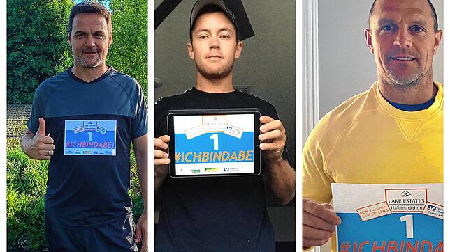 Prominente Teilnehmer (von links): Ex-Handball-Nationalspieler Markus Baur, Tennis-Star Dominik Koepfer und Ex-Eishockeyprofi Dennis ...