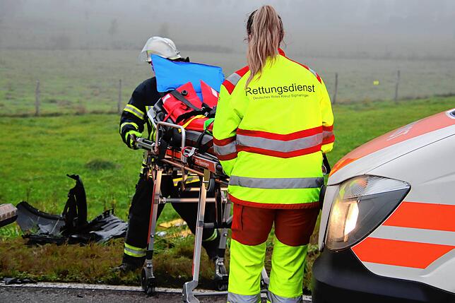 Bild 7: Zwei Personen nach Frontalkollision schwer verletzt