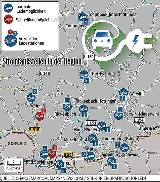 Bild 1: Die Elektro-Mobilität kommt in der Region nur schleppend voran