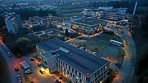 Eine Aufnahme vom Medizin Campus Bodensee (MCB) am Standort Klinikum Friedrichshafen.