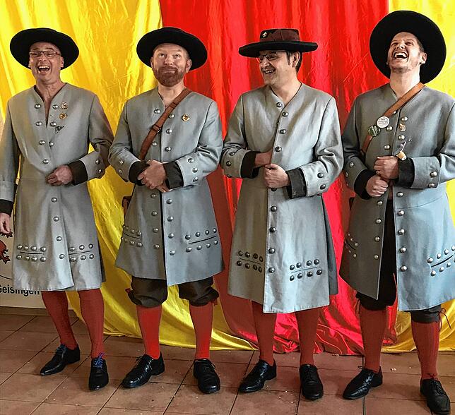 Die Zunftmusik darf im Wettbewerbsbeitrag der Narrenzunft Eintracht Bräunlingen nicht fehlen (von links): Siegbert Wernet, Matthias ...