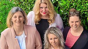 Das Leitungsteam der Sozialstation Überlingen: Angelika Heichele, Katrin Opitz, Tamara Nerz und Pflegedienstleiterin Natascha Mattausch ...