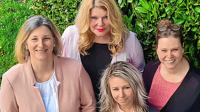 Das Leitungsteam der Sozialstation Überlingen: Angelika Heichele, Katrin Opitz, Tamara Nerz und Pflegedienstleiterin Natascha Mattausch ...