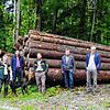 Diskussion über Holzpreise (von links): Sebastian Hornstein, Elmar Reisch, Stefan Laur, Markus Kramer, Reiner Huber, Albert Scherer und ...