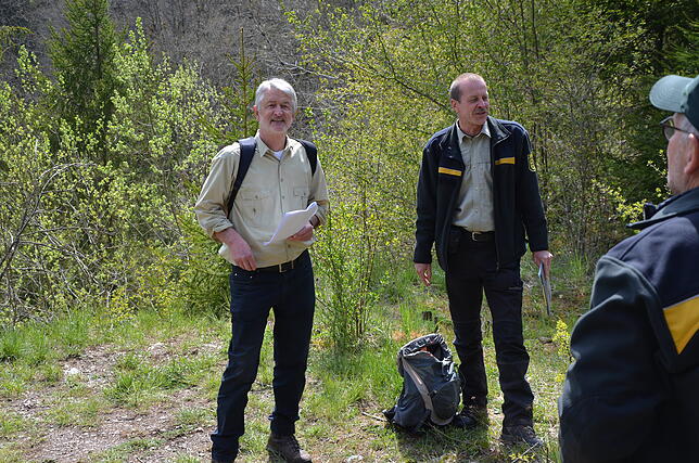 Friedbert Zapf (links) und Martin Schwenninger führten die Gruppe durch die Wutachschlucht.