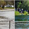 Ungewöhnlich: Während im Frühjahr am Bodensee Niedrigwasser herrschte, ist der See im August, dank des vielen Regens im Juli, wieder gut ...