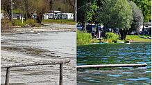 Ungewöhnlich: Während im Frühjahr am Bodensee Niedrigwasser herrschte, ist der See im August, dank des vielen Regens im Juli, wieder gut ...