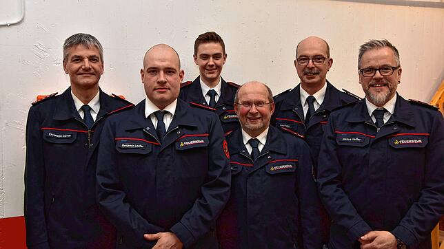 Läuft bei der Feuerwehrabteilung Peterzell-Stockburg: Von links Gesamtkommandant Christoph Kleiner, Benjamin Laufer (Gerätewart), ...