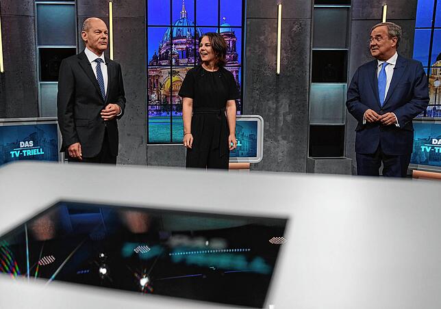 Bild 1: Letztes Triell vor der Wahl: Scholz und Baerbock betonen Gemeinsamkeiten