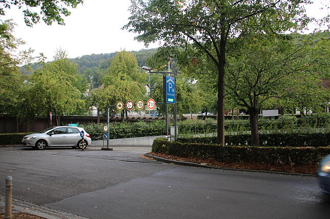 Die Einfahrt zur Tiefgarage am Viehmarktplatz in Waldshut.