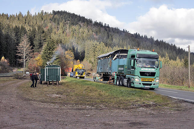 Bild 13: Bilder vom Waggon-Transport von Villingen nach Lenzkirch-Gutachbrücke