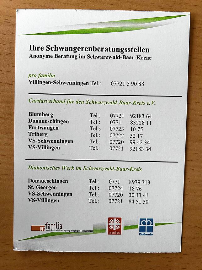 Die Schwangerenberatungsstellen im Schwarzwald-Baar-Kreis garantieren anonyme Beratung.